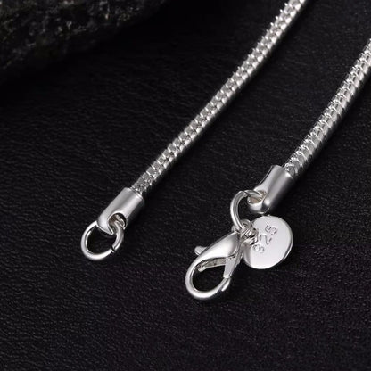 45-60cm 925 Sterling Silver 1MM/2MM/3MM solid Snake Chain Necklace For Men Women Fashion Jewelry for pendant free shipping