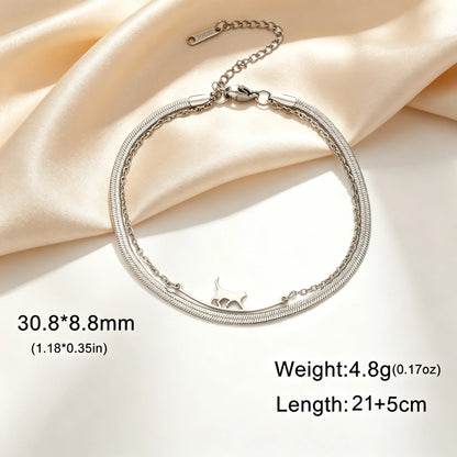 Cute Dachshund Dog Stainless Steel Bracelet for Women's Valentine's Day Commemorative Day Jewelry and Gift Wholesale