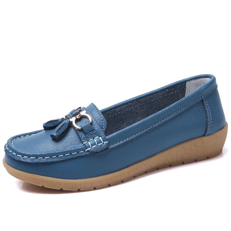 Women Shoes Nurse Loafers Shoes Classics Flats Zapatos Mujer Comfortable Flat Shoes Women White Casual Leather Women's Footwear