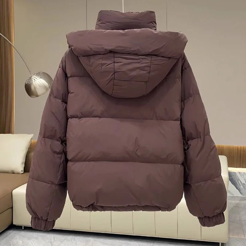 Autumn Winter New Down Cotton Jacket Women's Korean Cotton-Padded Thicken Warm Hooded Parkas Short Coat Female Casual Ladies Top