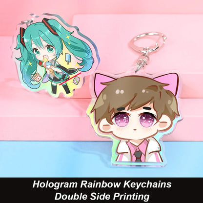 Personalized Acrylic Keychain Charm Logo Keychain DIY Photo Transparent Printing Design Anime Custom Acrylic Keychains