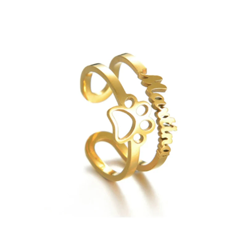 Treebud Custom Name Rings for Women Men Stainless Steel Personalized Nameplate Adjustable Ring Jewelry Gifts Dropshipping