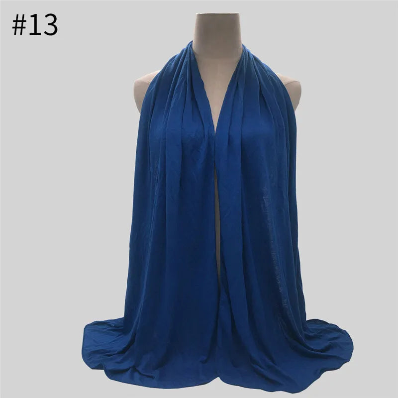 28Color Modal Cotton Jersey Hijab Scarf Ramadan Long Muslim Shawl Plain Solid Soft Turban Wraps For Women Headband