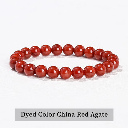 JD Natural Stone Beads Bracelet Amethyst Tiger Eye Crystal Quartz Agate Gem Beads Bangles Women Men Reiki Healling Jewelry Gift