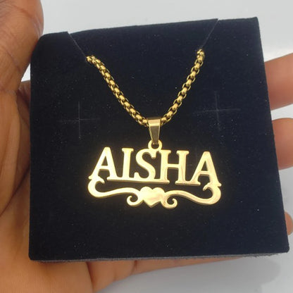 Atoztide Personalized Custom Names Pendant Necklace Stainless Steel Crown Cuban Thick Chain for Men Women Birthday Jewelry Gift