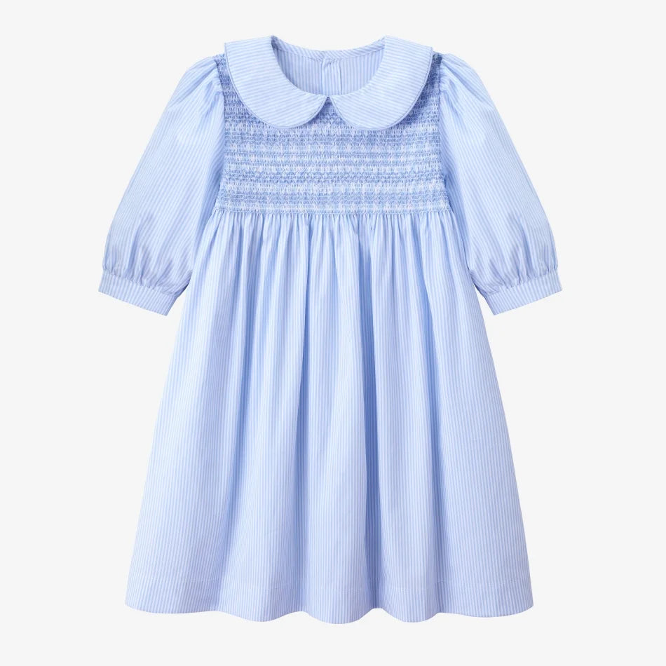 Clearance sale AS SS26 pinstripe blue & pink smocking collection shabbos brother sister family matching 100% cotton clothing