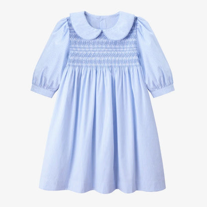 Clearance sale AS SS26 pinstripe blue & pink smocking collection shabbos brother sister family matching 100% cotton clothing