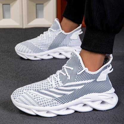 ELUVA Unisex Running Shoes Women Men Lightweight Mesh Breathable Comfortable Flat Soft Tennis Shoe Non Slip Lace-up Sneakers Man