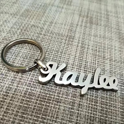 Personalized Name Metal Keychain Annual New Wholesale Customization/Letter Stainless Steel Keychain Commemorative Gift