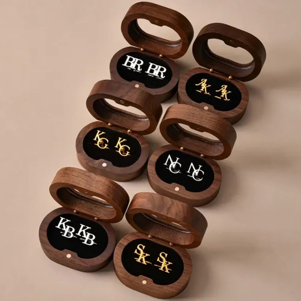 Customized Groom Cufflinks, Groom Gifts, Men's Personalized First Letter Cufflinks, Stainless Steel Jewelry Best Man Gifts