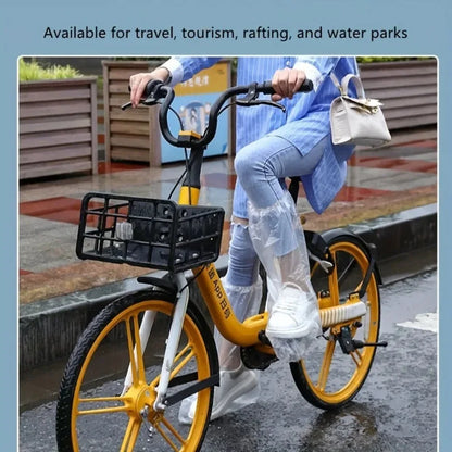 KKJOY 10Pcs Disposable Rain Shoe Covers Transparent Non Slip Waterproof Protectors Uses for Outdoor Wet Weather