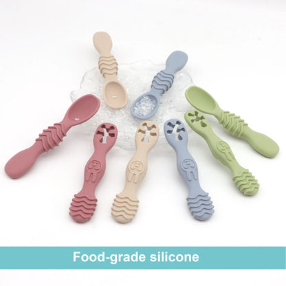 Silicone Chew Spoon Set for Babies and Toddlers | BPA Free | Microwave, Dishwasher and Freezer Safe