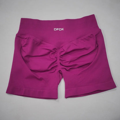 DFDK 2026 New Women Scrunch Butt Yoga Shorts High Waist Hip Lifting Push Up Squat Proof Sports Shorts Gym Workout Running Fitnes