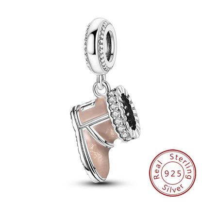 Original 925 Sterling Silver Charms Beads Winter Snowflake Snowman Igloo Penguin Pendant Fit Bracelet Charms Women Jewelry Gift