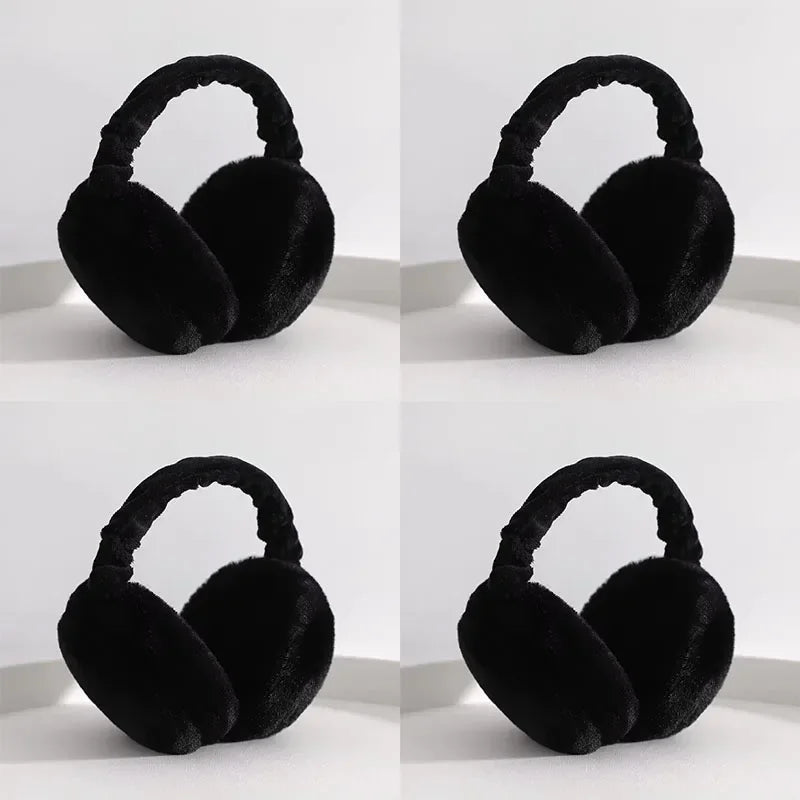 1/2/4pcs Solid Soft Plush Ear Keep Warmer Winter Earmuffs For Women Men Fashion Outdoor Earflap Protection Ear-Muffs Ear Cover