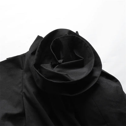 women's skirts New asymmetrical slim fit long skirt for autumn 2026 3D floral women's half skirt Flower bud shape black skirt