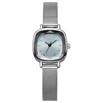 Minimalist Square Ladies Quartz Watch Silver Alloy Strap Retro Simple Dial Women Wristwatch Elegant Female Watch