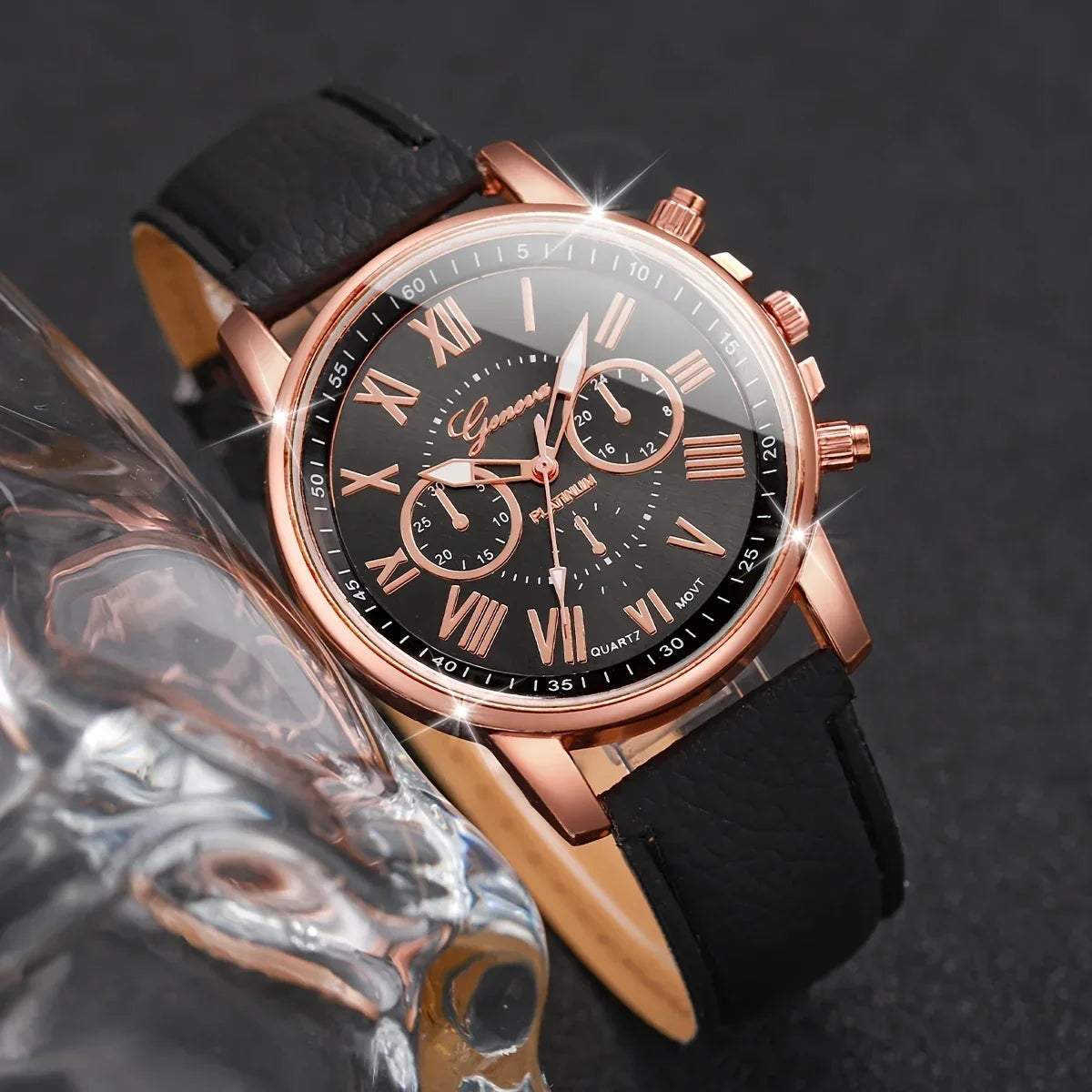Set of 12 Pieces Fashionable Quartz Watch for Women, Candy Color Roman Numbers, Casual Style, Without Watch Box