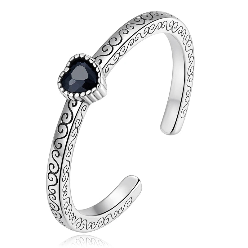 WOSTU 925 Sterling Silver Pet Cat Stackable opening Ring For Women Snake Dog Adjustable rings Fine Jewelry Party Birthday Gift