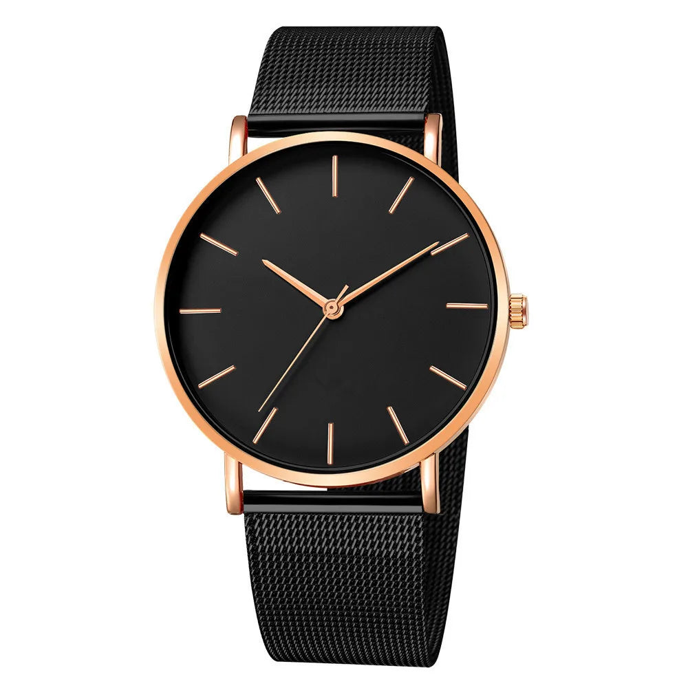 Reloj Mujer Ladies Fashion Metal Hour Casual Watch Simple Quartz Wrist Watch Female Black Mesh Stainless Steel Watch Saa Bracele