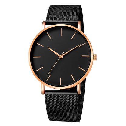 Reloj Mujer Ladies Fashion Metal Hour Casual Watch Simple Quartz Wrist Watch Female Black Mesh Stainless Steel Watch Saa Bracele