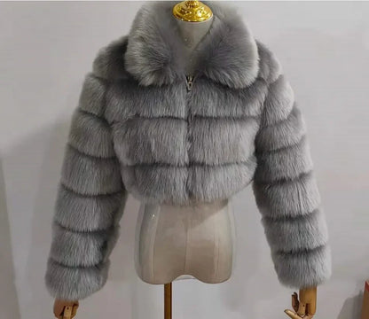 2024 Women's Faux Fur Coat Winter Women Short Warm Thick Faux Fox Fur Coat Vests Raccoon Fake Fur Coat Office Lady Warm Jacket