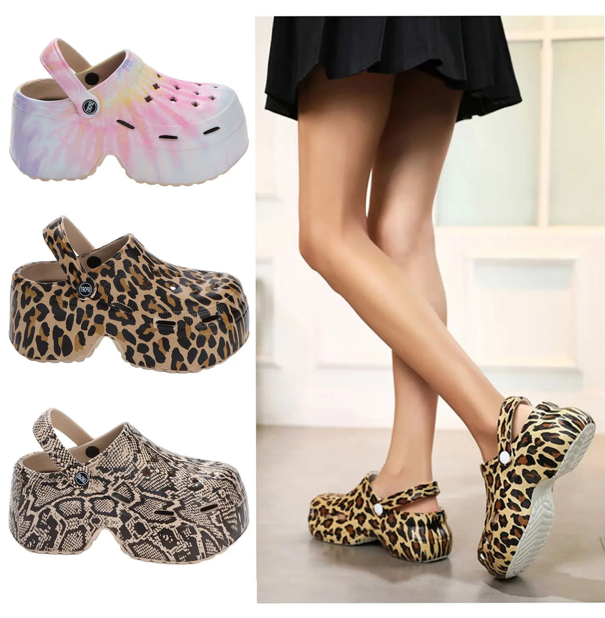 Home Slipper Platform High Heel Wedge Clog Woman charm Sandal Flip Flops Beach Chunky House Cloud Shoe Female Slides Outdoor