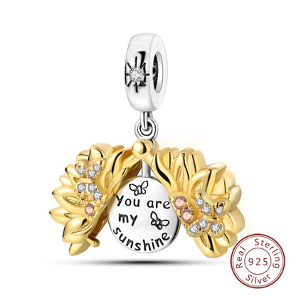 Hot Sales 925 Sterling Silver Golden Series Charms Leopard Little Bear Starfish Bow Bead Fit Original Bracelet DIY Women Jewelry