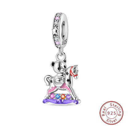 NEW 925 Sterling Silver Fashion Tarot Pendants Mysterious Spirit Snake Skull Rose Charms Beads Fit Qikaola Bracelets DIY Jewelry