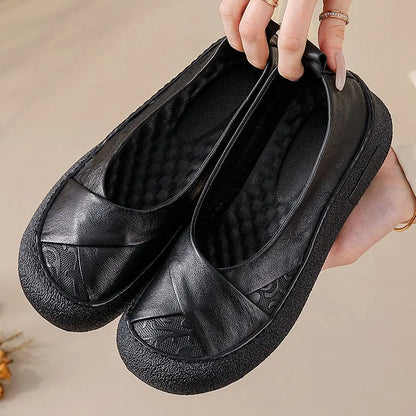 Lace Up Genuine Leather Shoes New Women's Soft Moccasins Woman Convertible Wide Fit Loafers Mom Oxfords Flats Ladies Flat Shoes