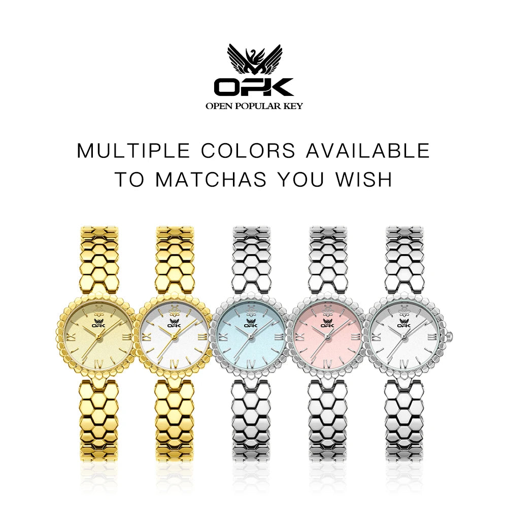 OPK 6079 Women's Watches Ladies Fashion Casual Wristwatch Elegant Bracelet Waterproof Quartz Movement Gift Watch for Women 2026