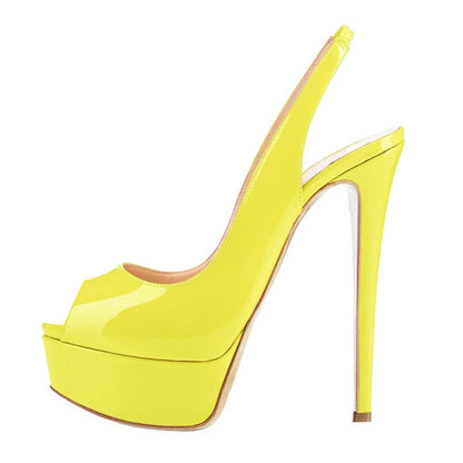 LOSLANDIFEN New 14CM Platform Super High Heels For Woman Sexy Open Toe Sandals Gladiator Party Dress Women Shoes Plus Size 42