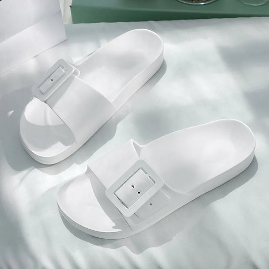 Litfun Summer New Flat Slippers For Women Fashion Outdoor Non-slip Beach Sandals Soft Bottom EVA Slides Lady Casual Home Slipper