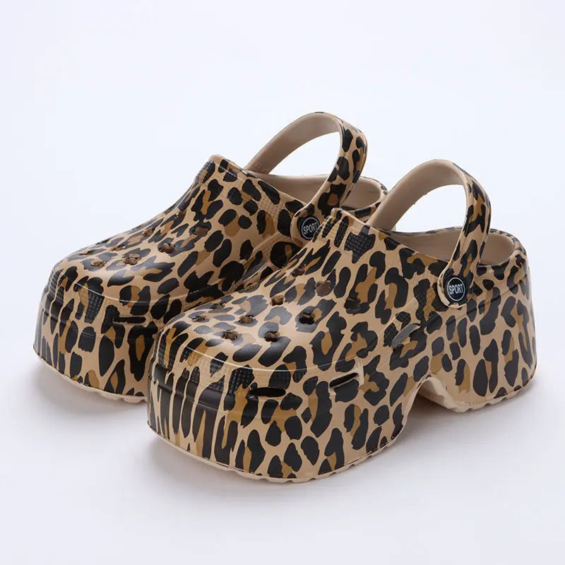 Home Slipper Platform High Heel Wedge Clog Woman charm Sandal Flip Flops Beach Chunky House Cloud Shoe Female Slides Outdoor