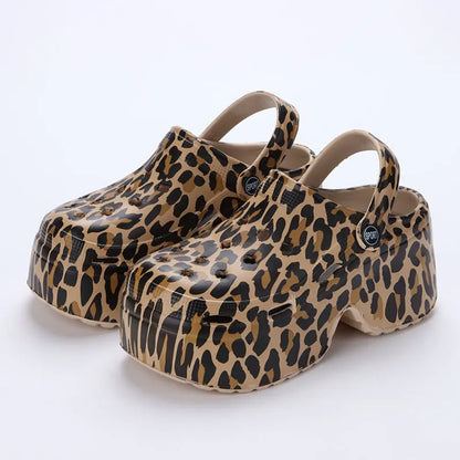 Home Slipper Platform High Heel Wedge Clog Woman charm Sandal Flip Flops Beach Chunky House Cloud Shoe Female Slides Outdoor
