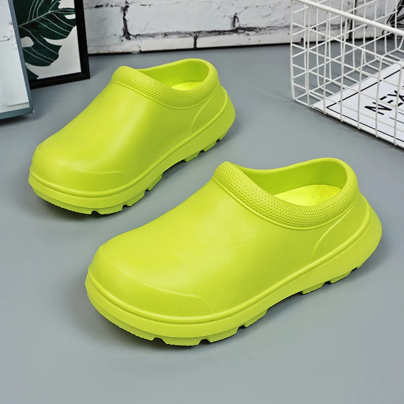 2025 Women Anti Slip Water Shoes Large EVA Chef Nurse Work Shoes Elegant Platform Sandals Garden Beach Waterproof Kitchen Shoes