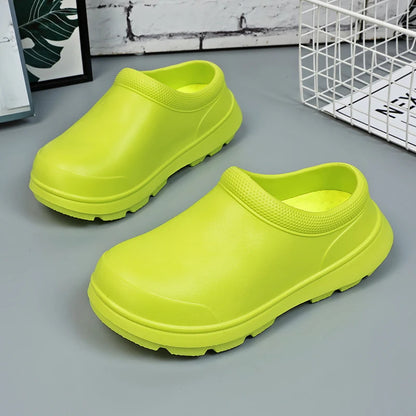 2025 Women Anti Slip Water Shoes Large EVA Chef Nurse Work Shoes Elegant Platform Sandals Garden Beach Waterproof Kitchen Shoes