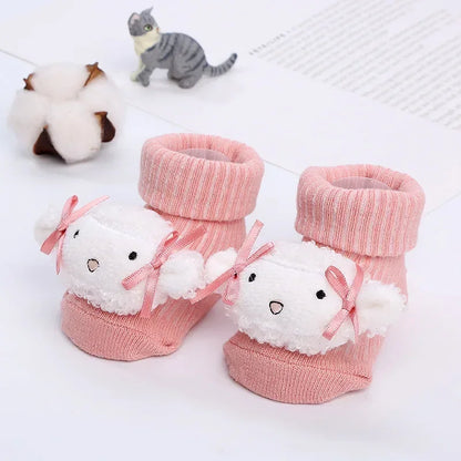 Kawaii Cotton Soft Socks for Newborn Infant Baby Cartoon Animal 3D Doll Socks for Boys Girls Infant Toddler Floor Socks