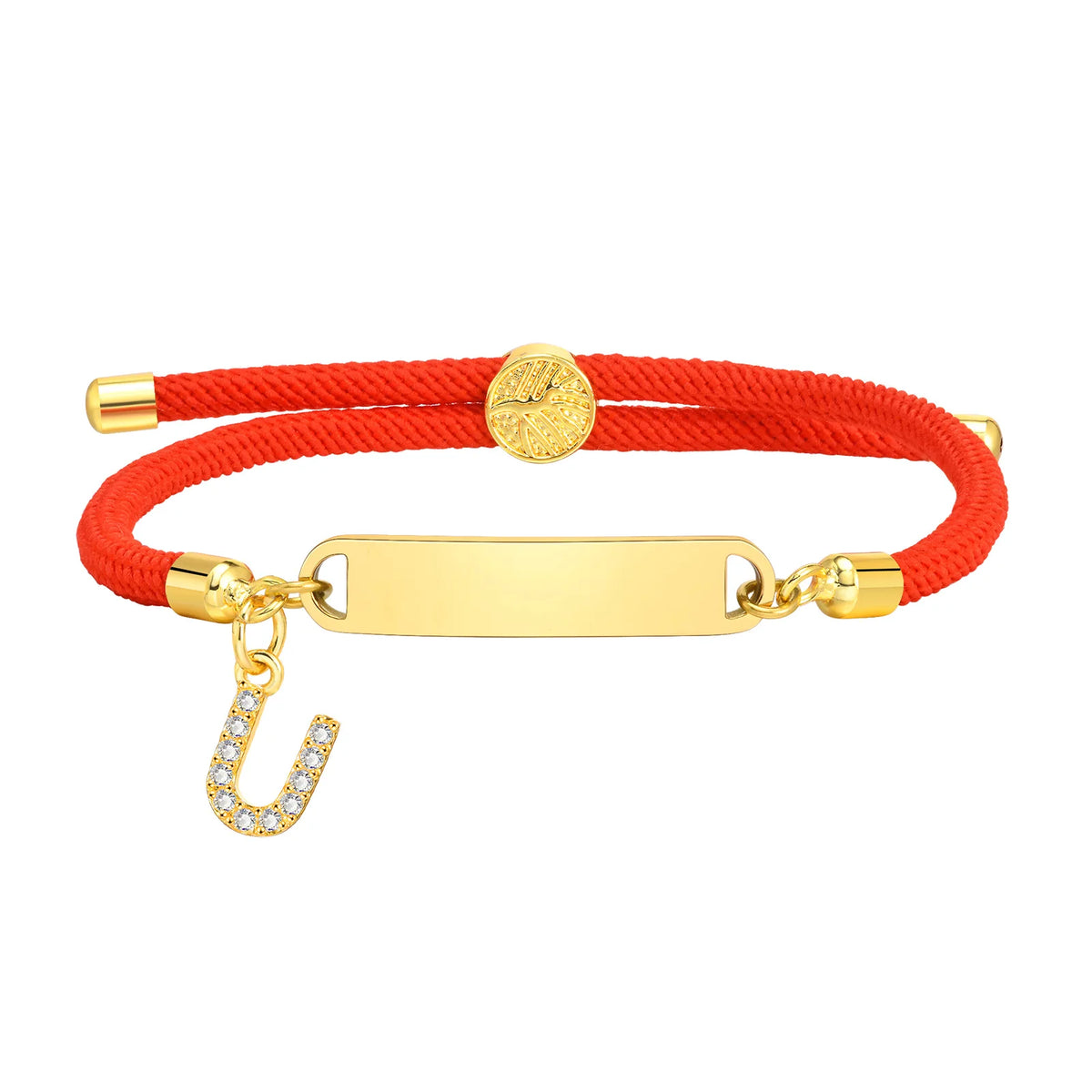 Custom Initial Letter Name Bracelet for Little Girl Boy, Personalised Birththday Gift, Red Thread Rope Bracelet Adjustable