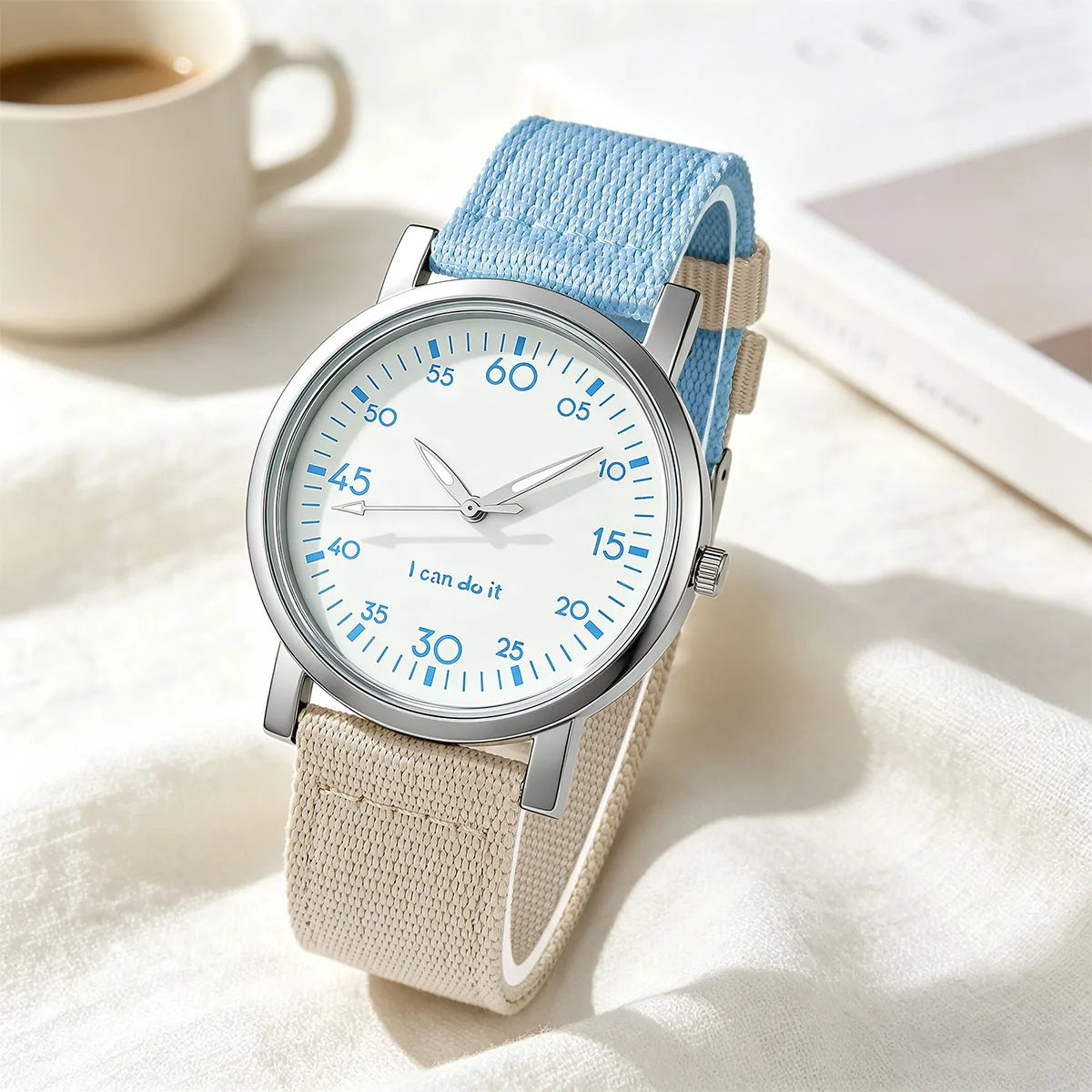 Women Quartz Watch Nylon Strap Simple Analog Wristwatch Ladies Watches