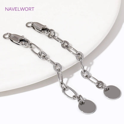 1/3/5Pcs/Lot 18K Gold Plated Round Extension Chain For Jewelry Making,Brass Extended Tail Chain DIY Necklace Accessories