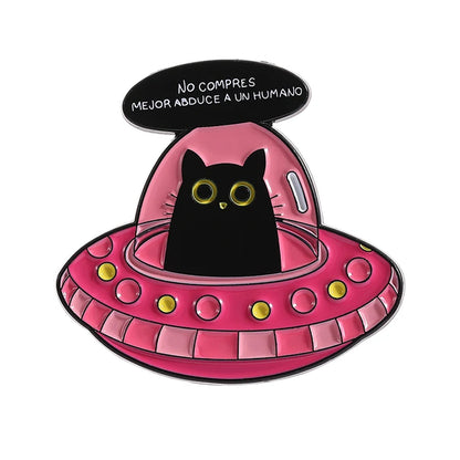31 Types Cartoon Punk Black Peeping Cat Brooch Enamel Pins Cute Cat Reading Book Brooches Bag Lapel Badge Jewelry Gifts Friends