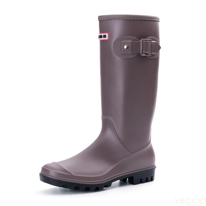 Women High-end Waterproof Rain Boots Women's Knee-length Fashion Rubber Rain Boots Girls' Shoes Rain Boots PVC Waterproof Shoes