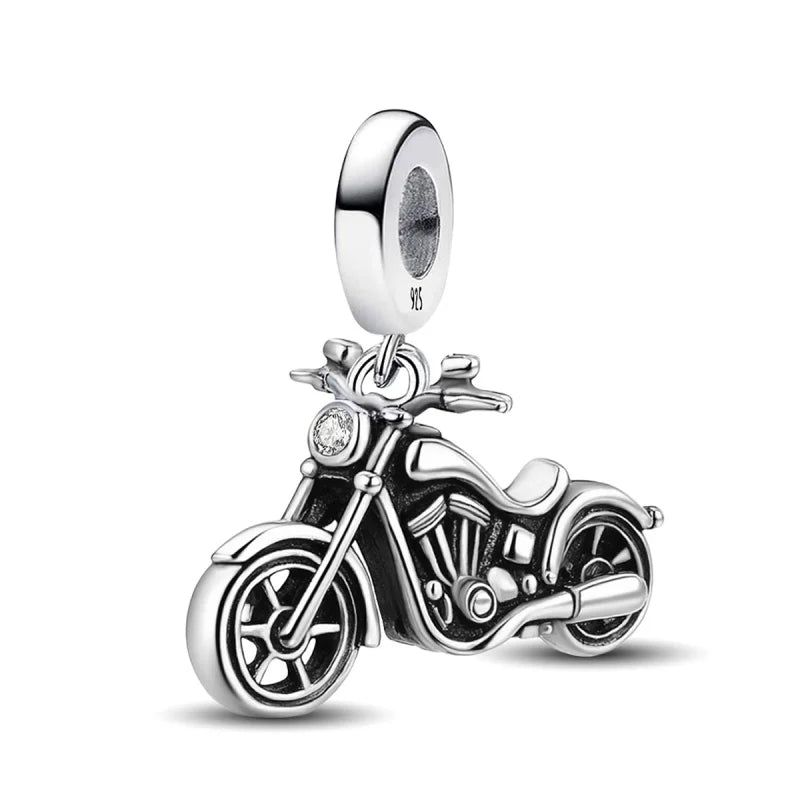 925 Sterling Silver Cute Crown Ship Bus Motorcycle Jeep Charms Bead Fit Diy Bracelet Bangle Making Gift Of High Quality Jewelry