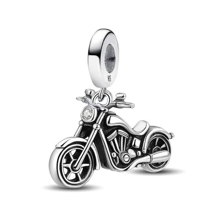 925 Sterling Silver Cute Crown Ship Bus Motorcycle Jeep Charms Bead Fit Diy Bracelet Bangle Making Gift Of High Quality Jewelry