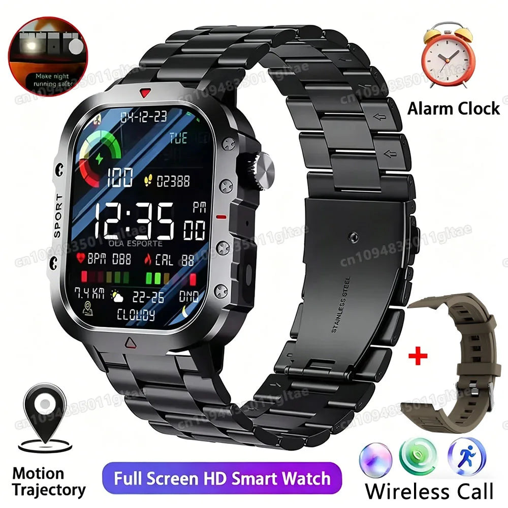 2026 New Rugged Military GPS Smart Watch Men Bluetooth Call Health Monitoring Sports 5ATM Waterproof Smartwatches Man Pk Ht22