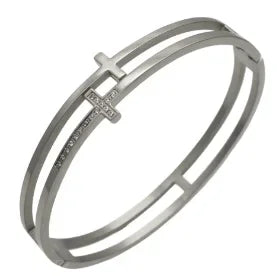 Stainless Steel Feather Shape Bangle Bracelets Jewelry