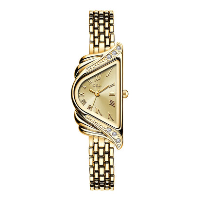 2026 GEDI Watch Women's Irregular Dial Exquisite Fashion Retro Steel Waterproof Female Fashion Quartz Clock Bracelet Watches