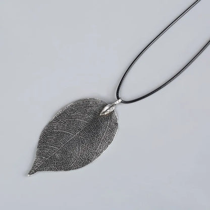 Fashion Unique Natural Real Leaf Choker Pendant Necklace For Women True Leaves Shape Filigree Wedding Necklace Jewelry Gift