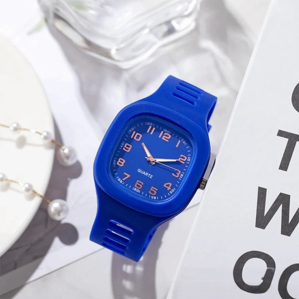 Minimalist Silicone Strap Square Watch Square Casual Wrist Watch Quartz Watch Students